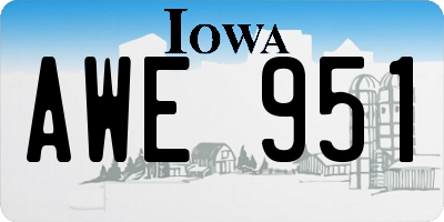 IA license plate AWE951