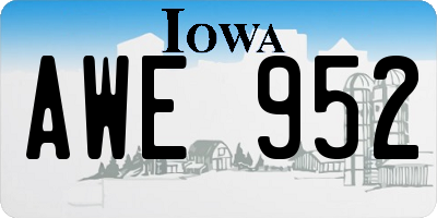 IA license plate AWE952