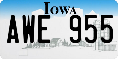 IA license plate AWE955