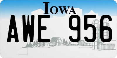 IA license plate AWE956