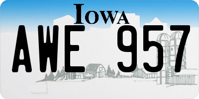 IA license plate AWE957