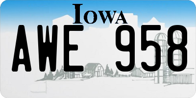 IA license plate AWE958