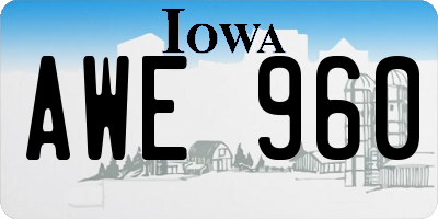 IA license plate AWE960