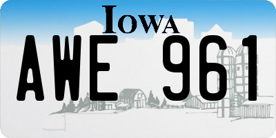 IA license plate AWE961