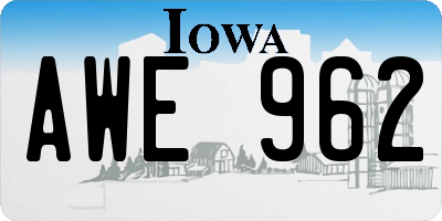 IA license plate AWE962