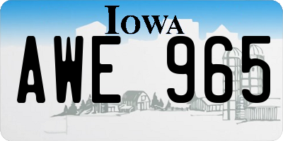IA license plate AWE965