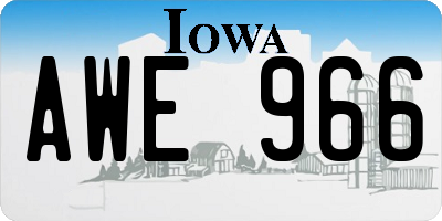 IA license plate AWE966