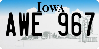 IA license plate AWE967
