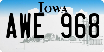 IA license plate AWE968