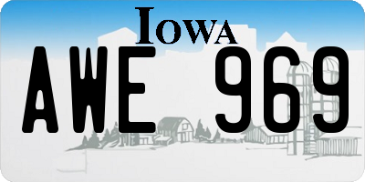 IA license plate AWE969