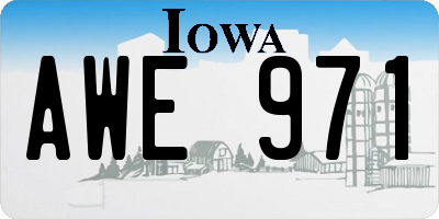 IA license plate AWE971