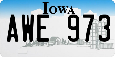 IA license plate AWE973