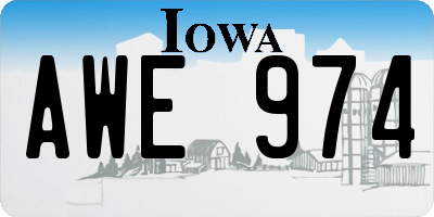 IA license plate AWE974