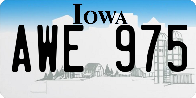 IA license plate AWE975