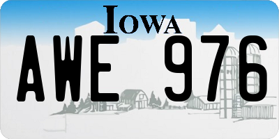 IA license plate AWE976