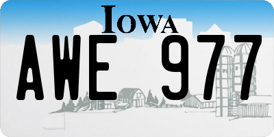 IA license plate AWE977
