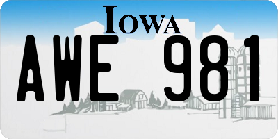 IA license plate AWE981