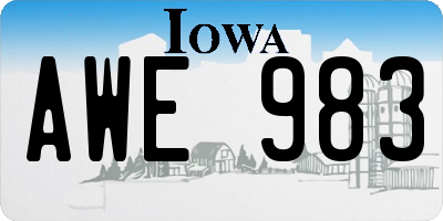 IA license plate AWE983