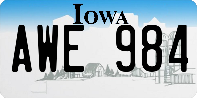 IA license plate AWE984