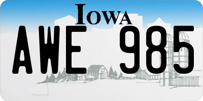 IA license plate AWE985