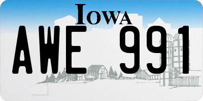 IA license plate AWE991
