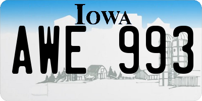 IA license plate AWE993
