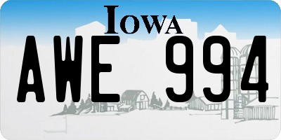 IA license plate AWE994