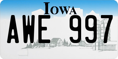 IA license plate AWE997