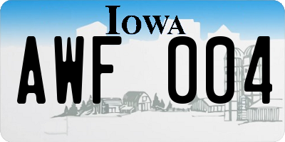IA license plate AWF004