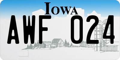 IA license plate AWF024
