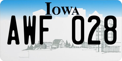 IA license plate AWF028