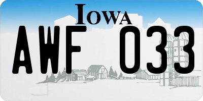 IA license plate AWF033