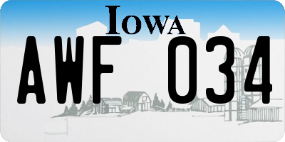 IA license plate AWF034