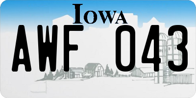 IA license plate AWF043