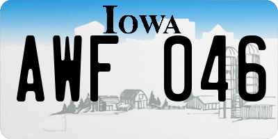IA license plate AWF046