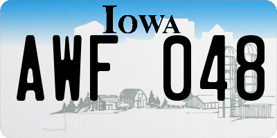 IA license plate AWF048