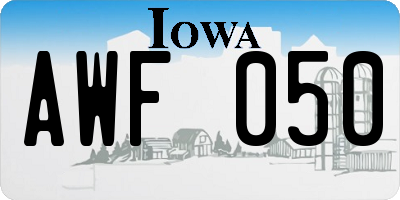 IA license plate AWF050