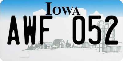 IA license plate AWF052