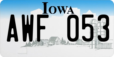 IA license plate AWF053
