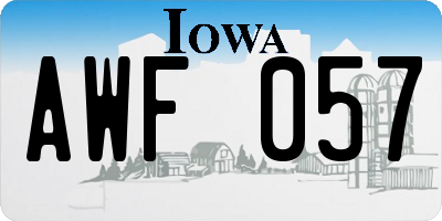 IA license plate AWF057