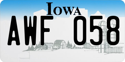 IA license plate AWF058