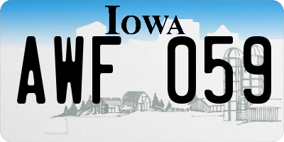 IA license plate AWF059