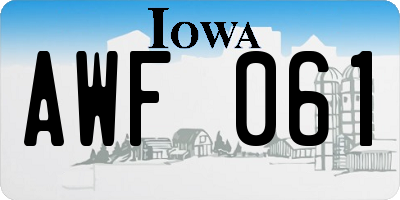 IA license plate AWF061