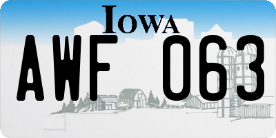 IA license plate AWF063