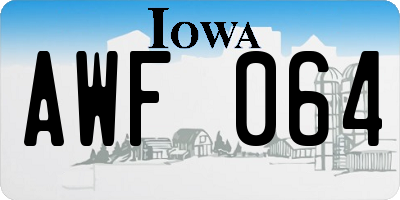 IA license plate AWF064