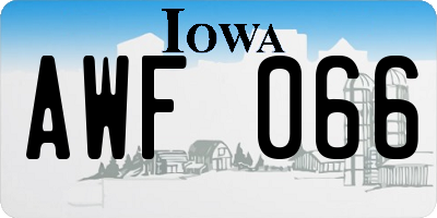 IA license plate AWF066