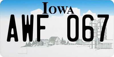 IA license plate AWF067