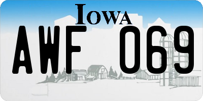 IA license plate AWF069