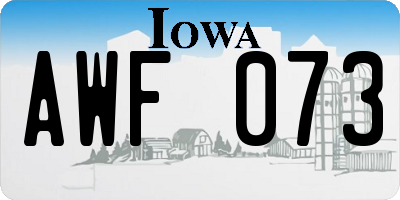 IA license plate AWF073