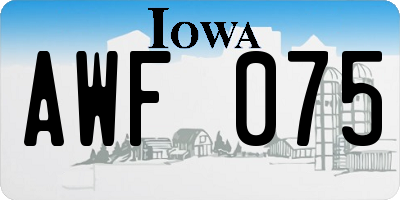 IA license plate AWF075